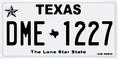 TX license plate DME1227