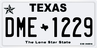 TX license plate DME1229