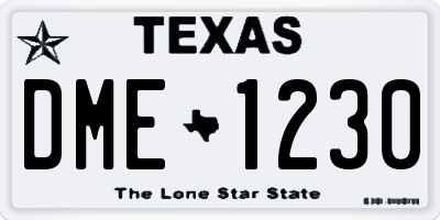 TX license plate DME1230