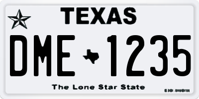 TX license plate DME1235