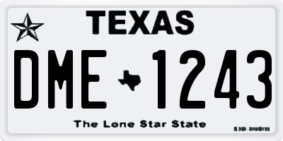 TX license plate DME1243