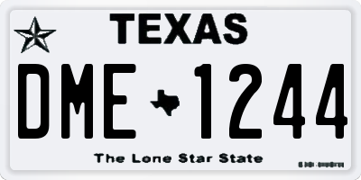 TX license plate DME1244