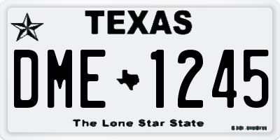 TX license plate DME1245