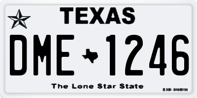 TX license plate DME1246