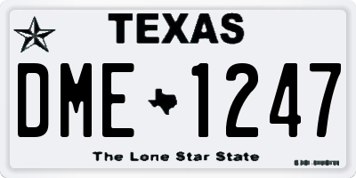 TX license plate DME1247