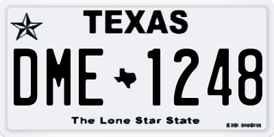 TX license plate DME1248