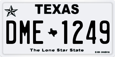 TX license plate DME1249