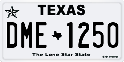 TX license plate DME1250