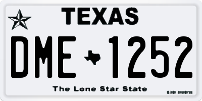 TX license plate DME1252