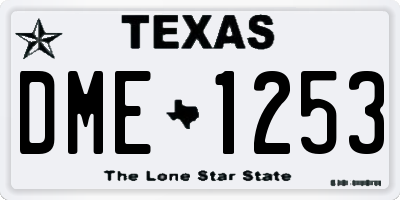 TX license plate DME1253