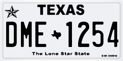 TX license plate DME1254