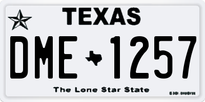 TX license plate DME1257