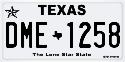 TX license plate DME1258