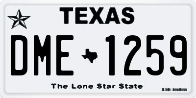 TX license plate DME1259