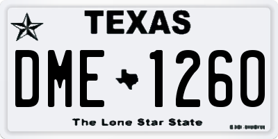 TX license plate DME1260