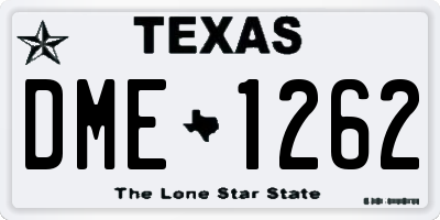 TX license plate DME1262