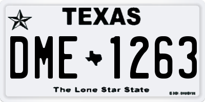 TX license plate DME1263