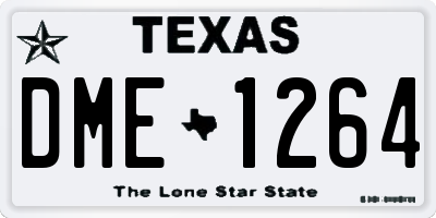 TX license plate DME1264