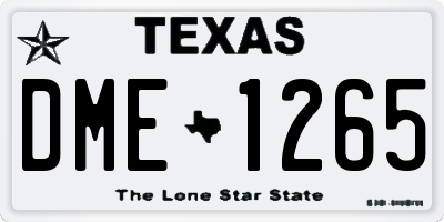 TX license plate DME1265