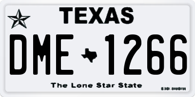 TX license plate DME1266