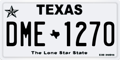TX license plate DME1270