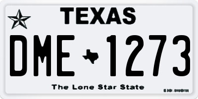 TX license plate DME1273