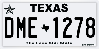 TX license plate DME1278