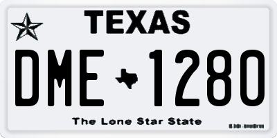 TX license plate DME1280