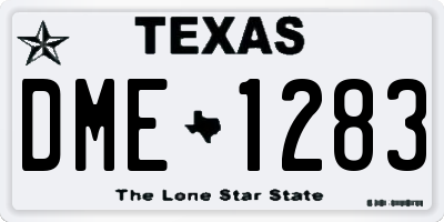 TX license plate DME1283