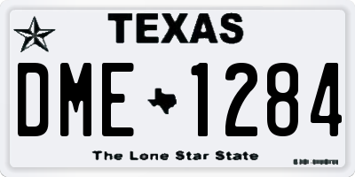 TX license plate DME1284