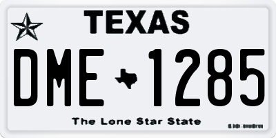 TX license plate DME1285