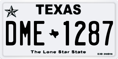 TX license plate DME1287