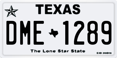 TX license plate DME1289