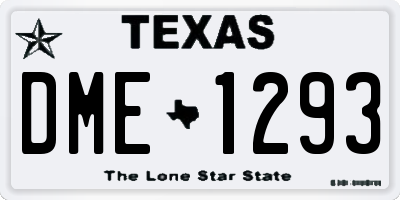 TX license plate DME1293