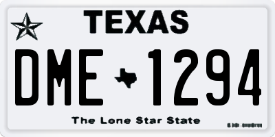 TX license plate DME1294