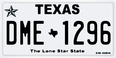 TX license plate DME1296