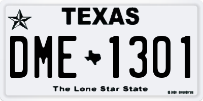 TX license plate DME1301