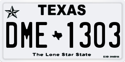 TX license plate DME1303