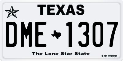 TX license plate DME1307