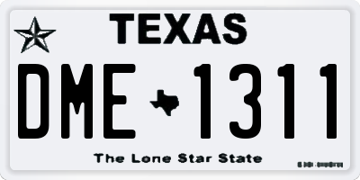 TX license plate DME1311