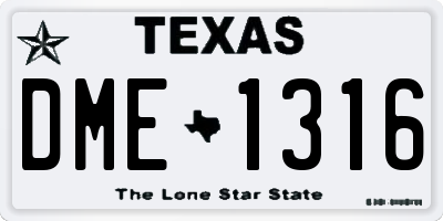 TX license plate DME1316