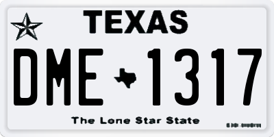 TX license plate DME1317