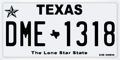 TX license plate DME1318
