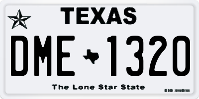 TX license plate DME1320
