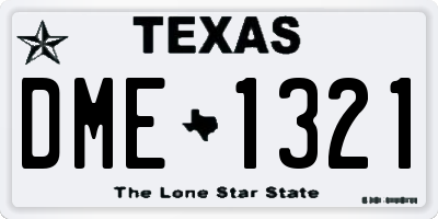 TX license plate DME1321