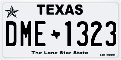 TX license plate DME1323