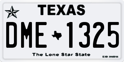 TX license plate DME1325