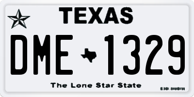 TX license plate DME1329