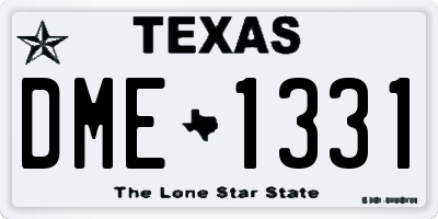 TX license plate DME1331