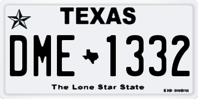 TX license plate DME1332